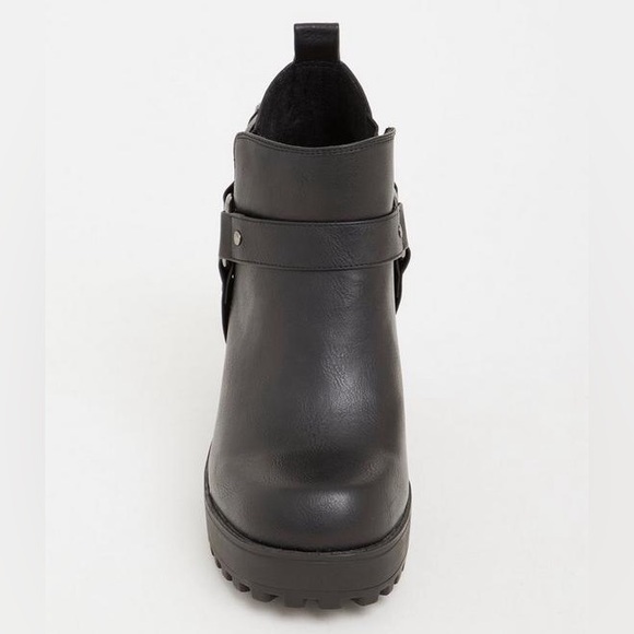 Torrid Black Faux Leather Lug Bootie - Picture 2 of 10